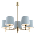Brilagi - Pendelleuchte MONTE an Stange 5xE27/60W/230V blau/gold