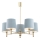 Brilagi - Pendelleuchte MONTE an Stange 5xE27/60W/230V blau/gold