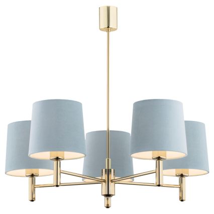 BRILAGI - Pendelleuchte MONTE an Stange 5xE27/60W/230V blau/gold