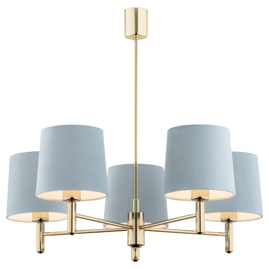 BRILAGI - Pendelleuchte MONTE an Stange 5xE27/60W/230V blau/gold