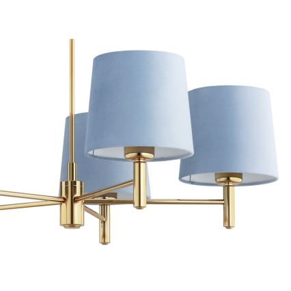 BRILAGI - Pendelleuchte MONTE an Stange 5xE27/60W/230V blau/gold