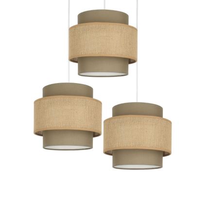 Brilagi - Pendelleuchte RESNA an Drahtseil 3xE27/60W/230V Ø 45 cm braun/beige