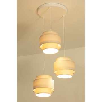 Brilagi - Pendelleuchte RESNA an Kabel 3xE27/60W/230V, Ø 45 cm, Beige