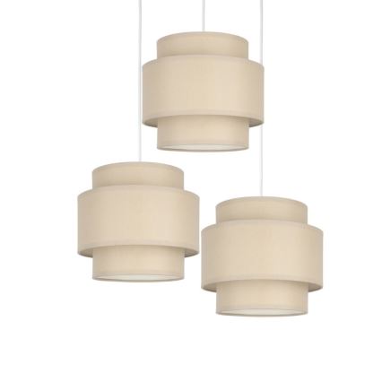 Brilagi - Pendelleuchte RESNA an Kabel 3xE27/60W/230V, Ø 45 cm, Beige