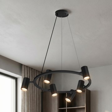 Brilagi - Pendelleuchte SELE mit Kabel, 6xGU10/30W/230V, schwarz