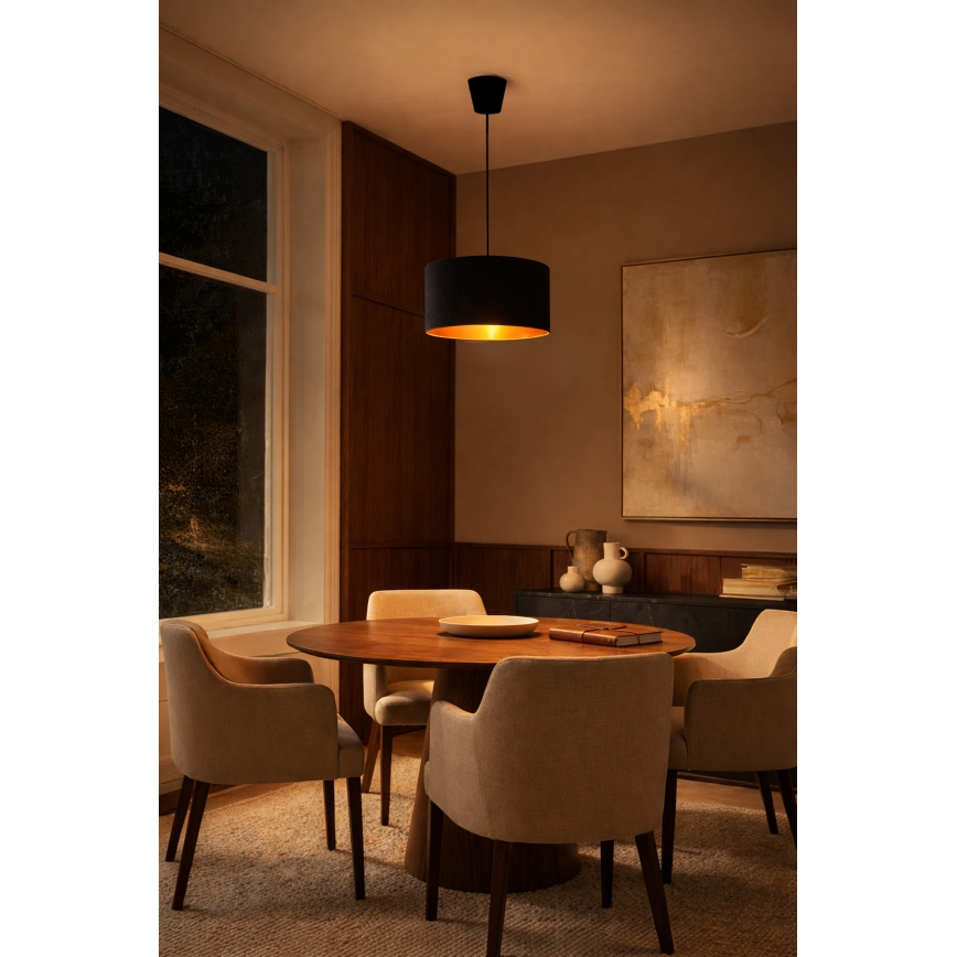 Brilagi - Pendelleuchte VELVET an Kabel 1xE27/60W/230V Ø 40 cm schwarz/gold