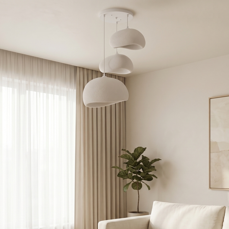 Brilagi - Pendelleuchte WABI SABI, 3x E27/40W/230V, Ø 76 cm, weiß