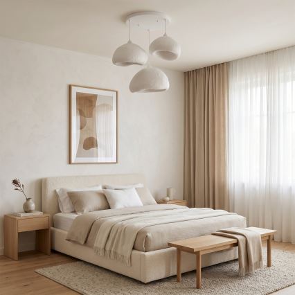 Brilagi - Pendelleuchte WABI SABI an Kabel, 3xE27/40W/230V, Ø 82 cm, weiß