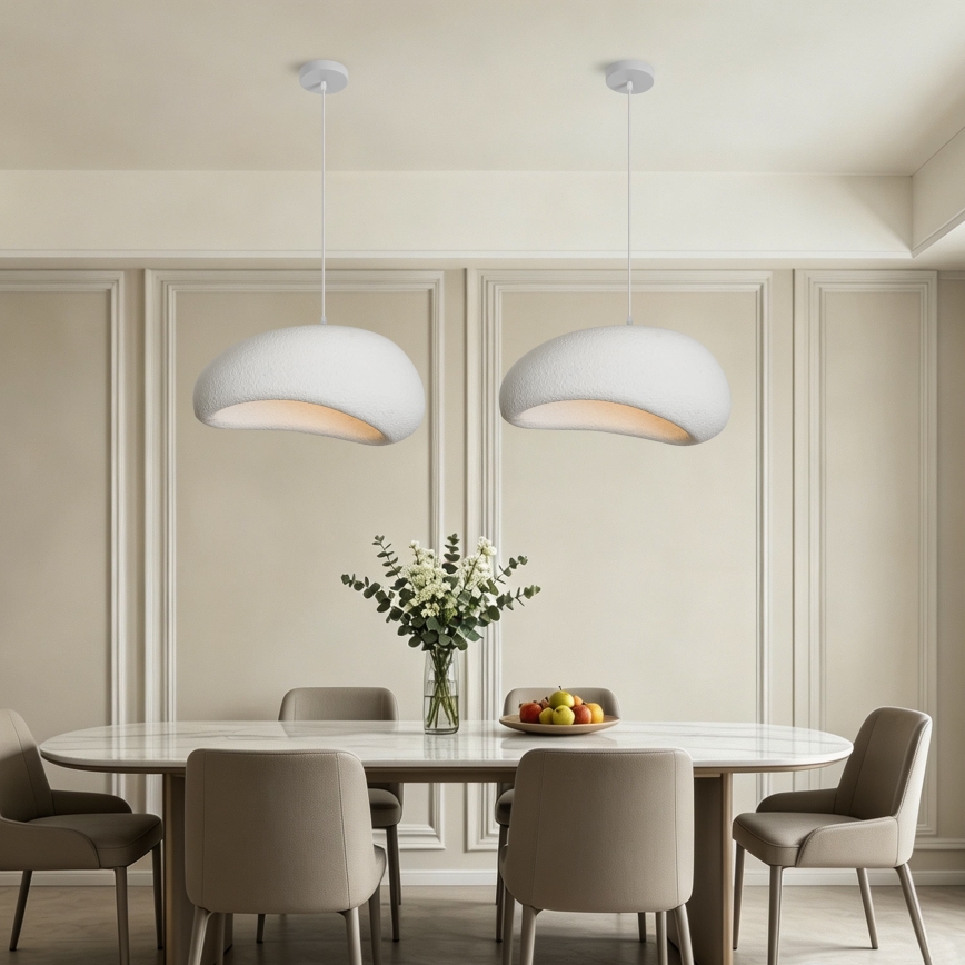BRILAGI - Pendelleuchte WABI SABI mit Kabel 1xE27/60W/230V Ø 50 cm weiß