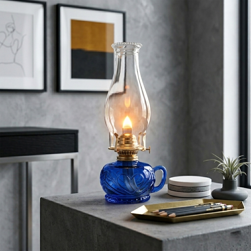 Brilagi - Petroleumlampe MERLIN blau