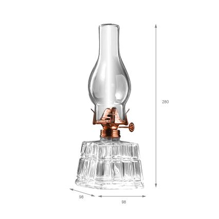 Brilagi - Petroleumlampe MERLIN klar/bronzefarben/Patina