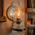 Brilagi - Petroleumlampe MERLIN mit Spiegel, schwarzer Chrom