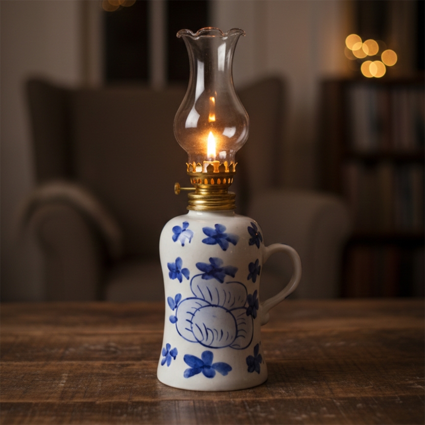 BRILAGI - Petroleumlampe MERLIN weiß/blau