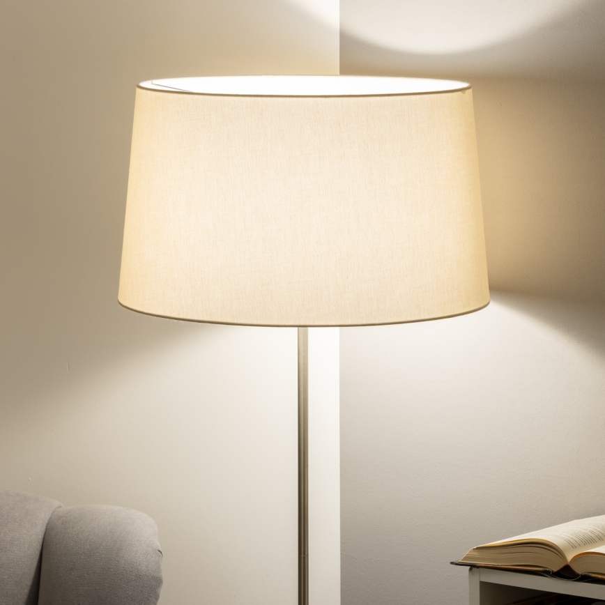 Brilagi - Piantana LED CERIA 1xE27/40W/230V Ø 45 cm beige/cromo opaco