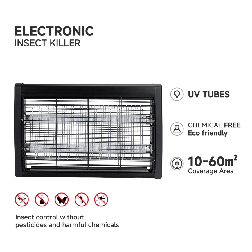 Brilagi - Piège électrique à insectes 2 × UV / 10 W / 230 V — 60 m²