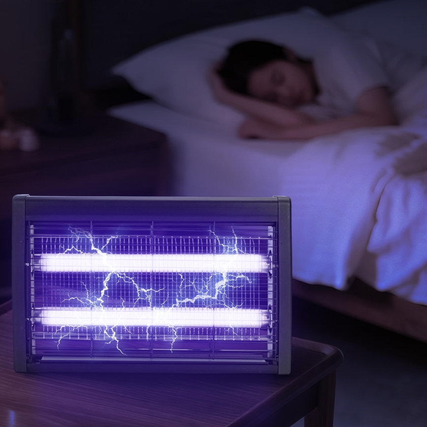 Brilagi - Piège électrique à insectes 2x UV / 10 W / 230 V pour 60 m², noir