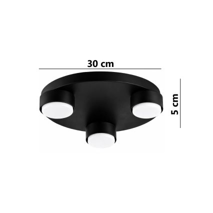 Brilagi - Plafoniera 3xGX53/12W/230V Ø 30 cm nera