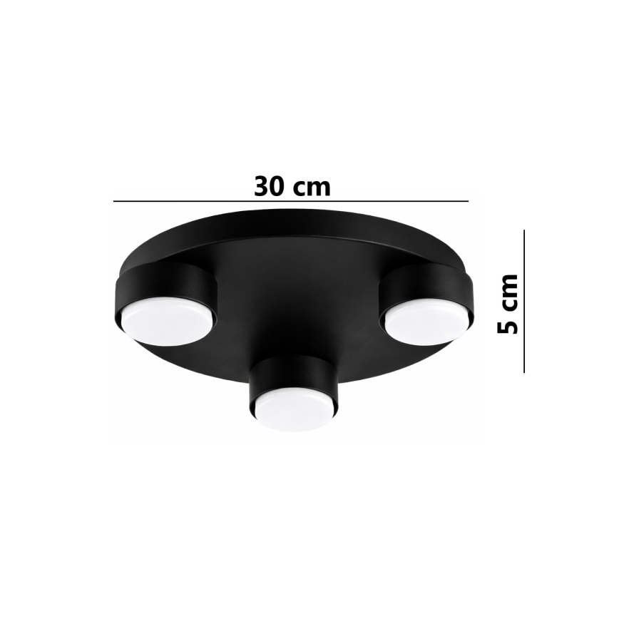 Brilagi - Plafoniera 3xGX53/12W/230V Ø 30 cm nera