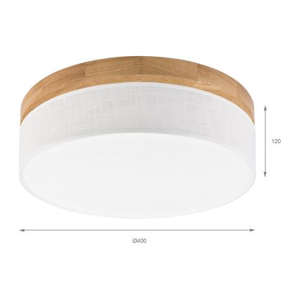 Brilagi - Plafoniera a LED BELLADONNA 36W/230V Ø 40 cm bianco/rovere