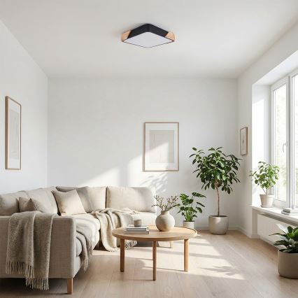 Brilagi - Plafoniera a LED PILANA LED/24W/230V rovere/nero 32x32 cm