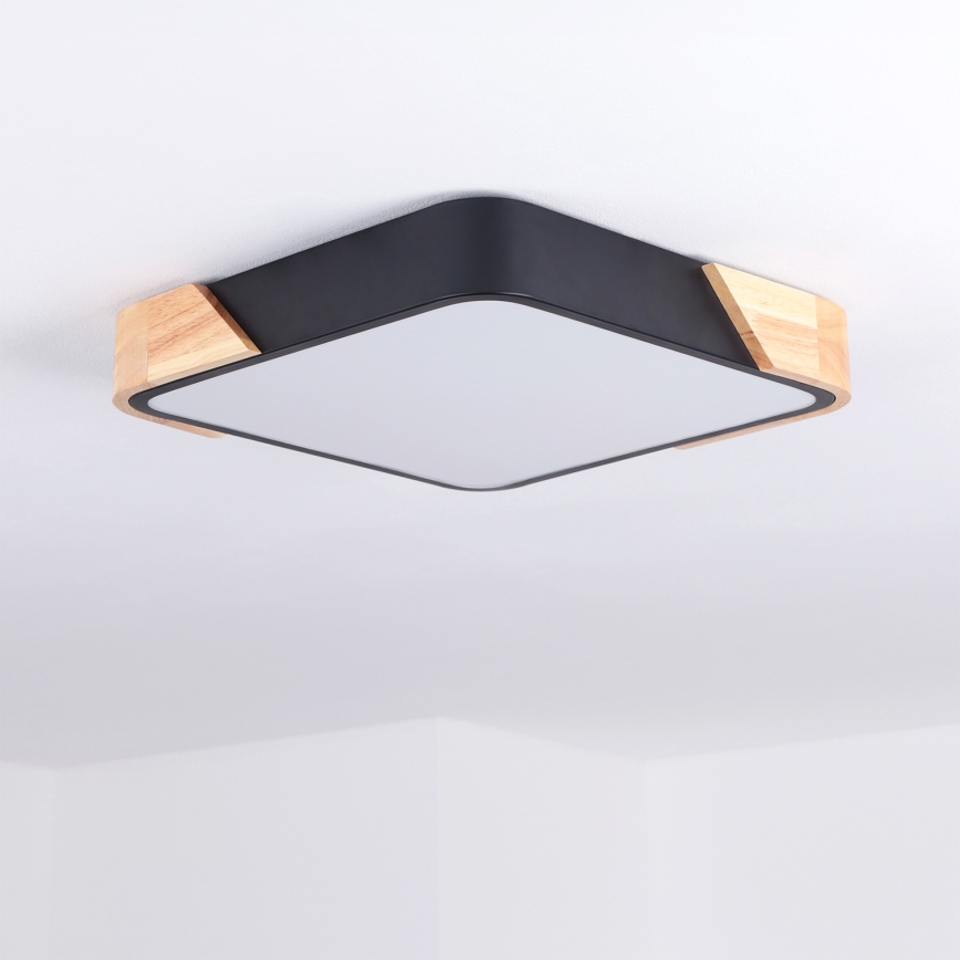 Brilagi - Plafoniera a LED PILANA LED/24W/230V rovere/nero 32x32 cm