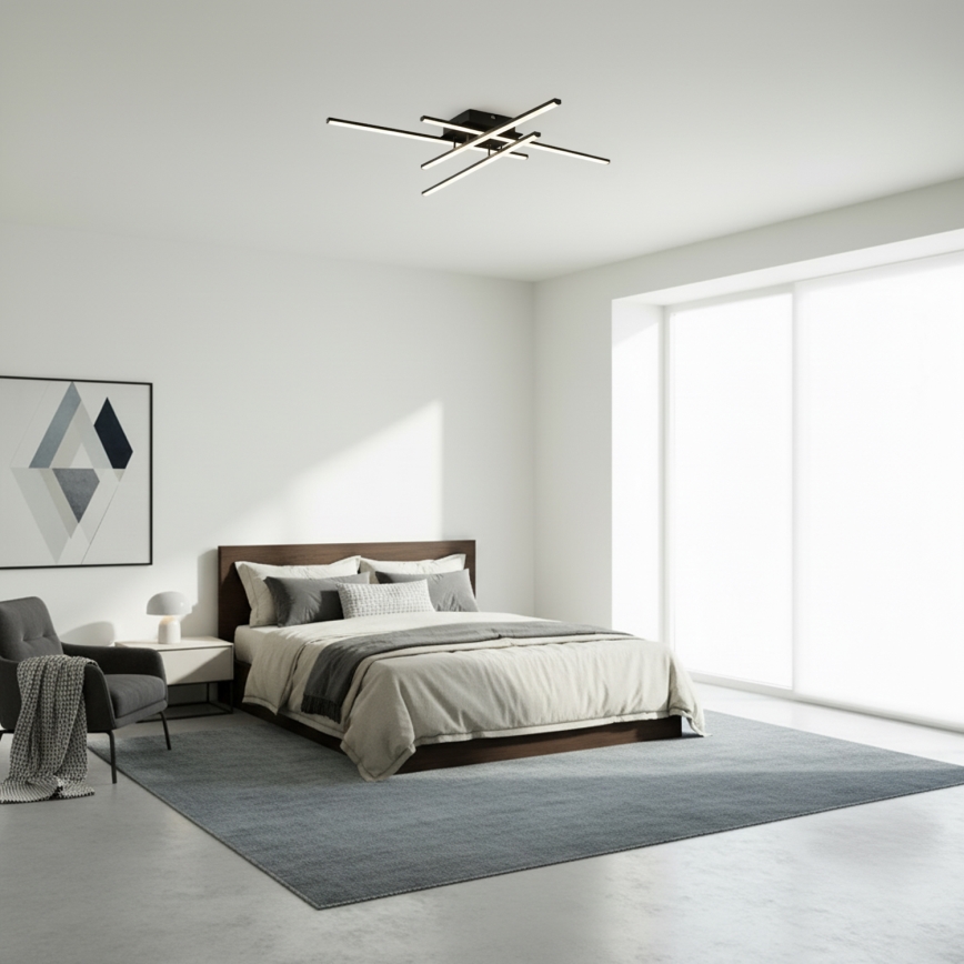 Brilagi - Plafoniera LED STRIPES LED/37W/230V 68x68 cm nero