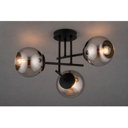 BRILAGI - Plafoniera a soffitto DIOR 3xE27/60W/230V nero/grigio fumé