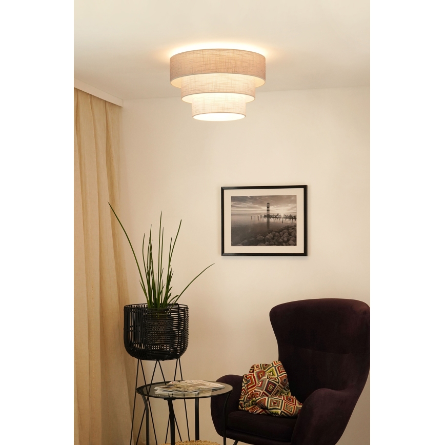 Brilagi - Plafoniera ALASKA LUNETA 1xE27/15W/230V diametro 45 cm grigio/color crema