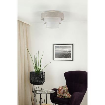 Brilagi - Plafoniera ALASKA LUNETA 1xE27/15W/230V diametro 45 cm grigio/color crema