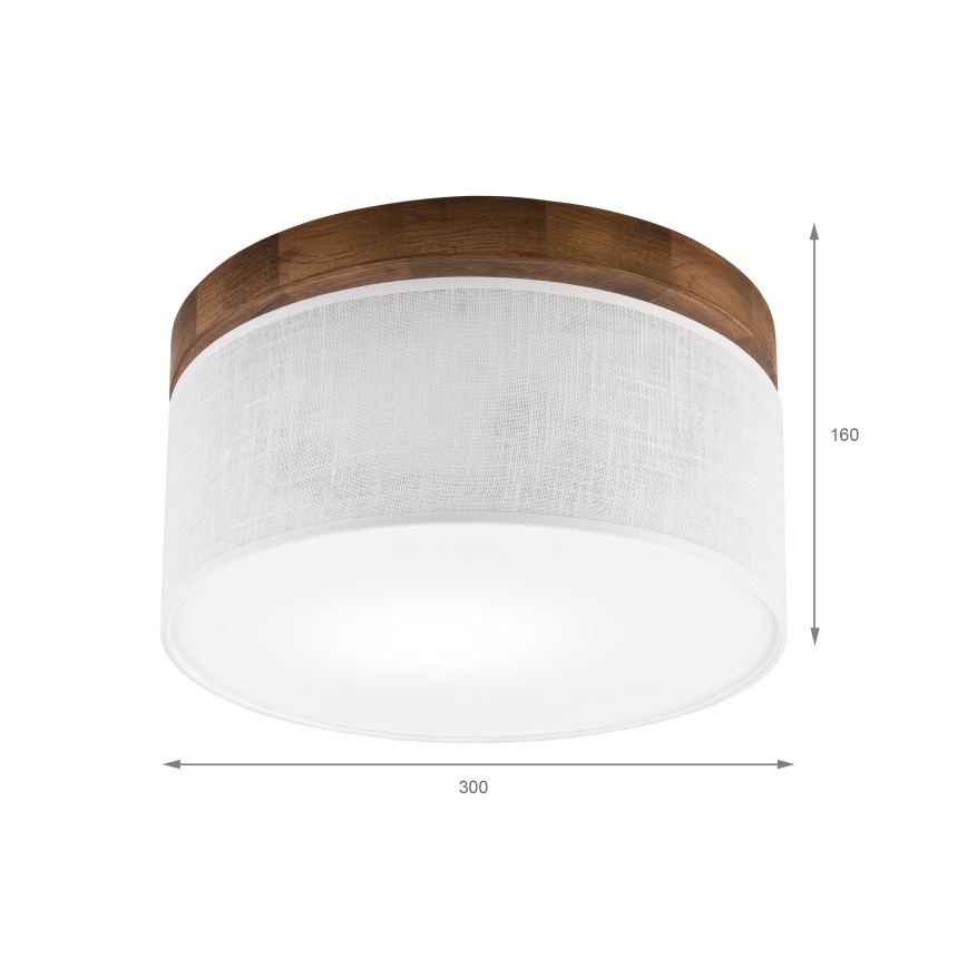 Brilagi - Plafoniera BELLADONNA 1xE27/15W/230V diametro 30 cm bianco/quercia ciliegio