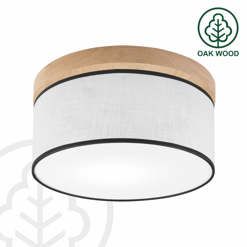 Brilagi - Plafoniera BELLADONNA 1xE27/15W/230V diametro 30 cm bianco/quercia