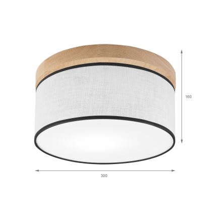 Brilagi - Plafoniera BELLADONNA 1xE27/15W/230V diametro 30 cm bianco/quercia