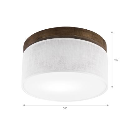 Brilagi - Plafoniera BELLADONNA 1xE27/15W/230V diametro 30 cm bianco/quercia