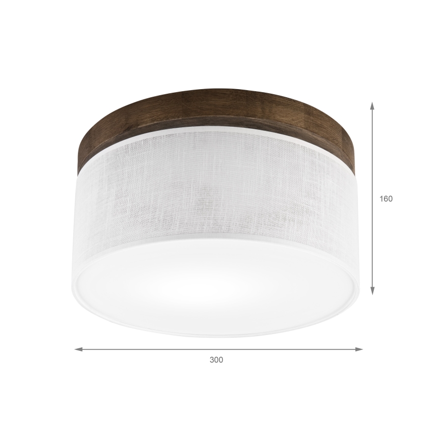 Brilagi - Plafoniera BELLADONNA 1xE27/15W/230V diametro 30 cm bianco/quercia