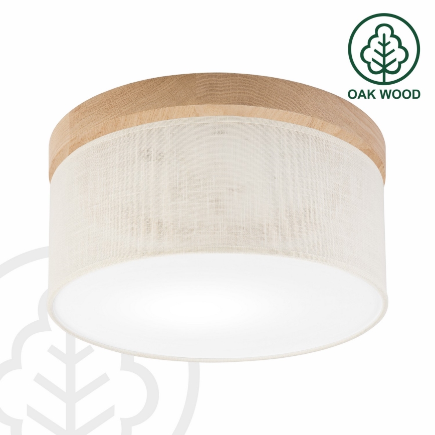 Brilagi - Plafoniera BELLADONNA 1xE27/15W/230V diametro 30 cm color crema/quercia
