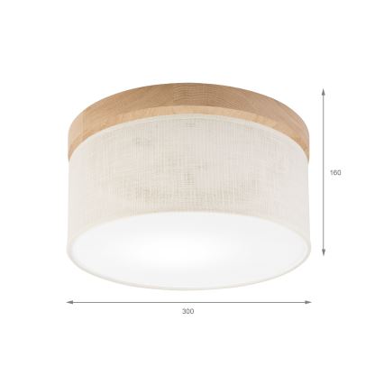 Brilagi - Plafoniera BELLADONNA 1xE27/15W/230V diametro 30 cm color crema/quercia