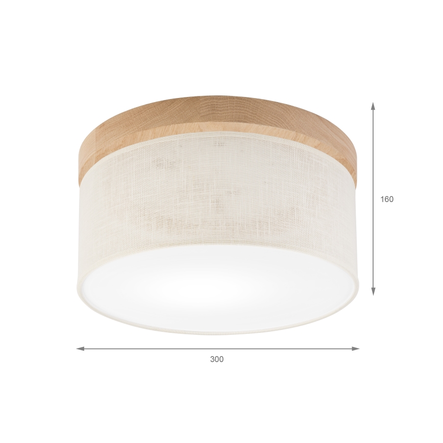 Brilagi - Plafoniera BELLADONNA 1xE27/15W/230V diametro 30 cm color crema/quercia