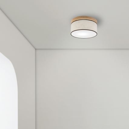 Brilagi - Plafoniera BELLADONNA 1xE27/15W/230V diametro 30 cm color crema/quercia