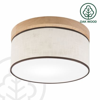 Brilagi - Plafoniera BELLADONNA 1xE27/15W/230V diametro 30 cm color crema/quercia