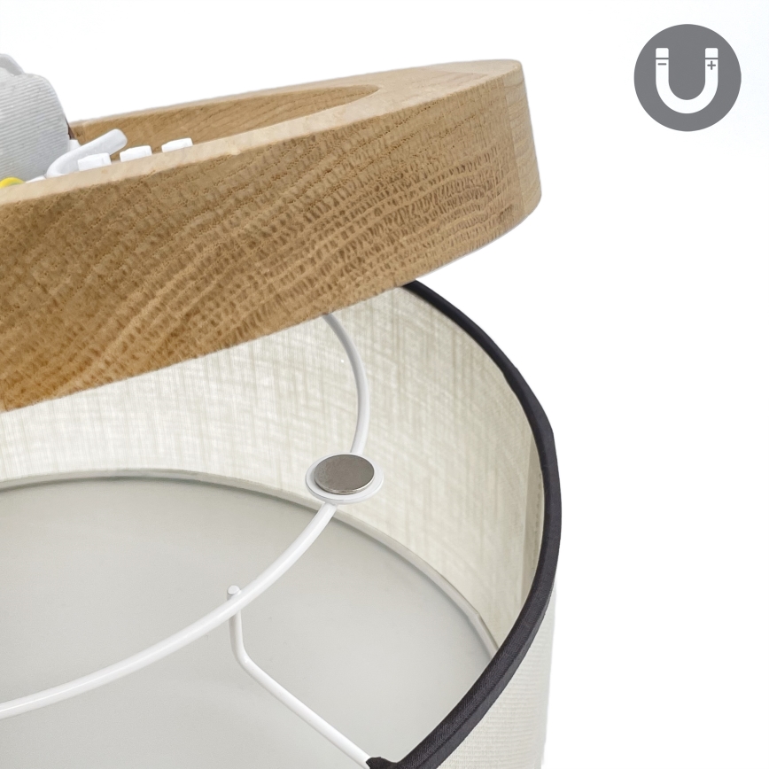 Brilagi - Plafoniera BELLADONNA 1xE27/15W/230V diametro 30 cm color crema/quercia