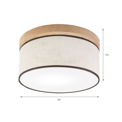 Brilagi - Plafoniera BELLADONNA 1xE27/15W/230V diametro 30 cm color crema/quercia