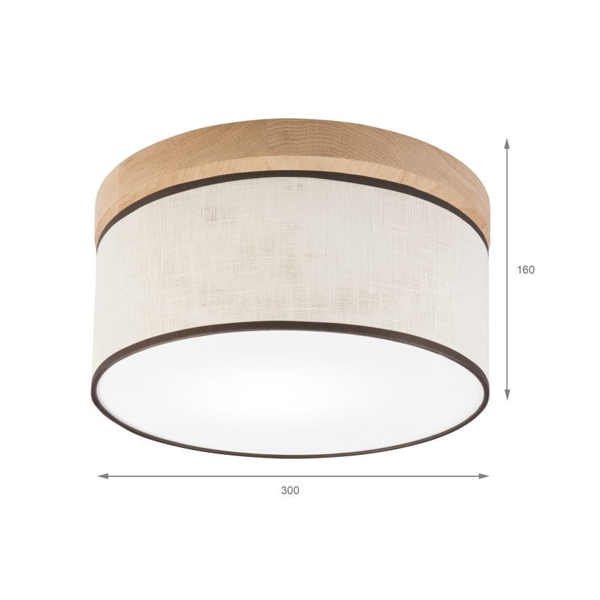 Brilagi - Plafoniera BELLADONNA 1xE27/15W/230V diametro 30 cm color crema/quercia