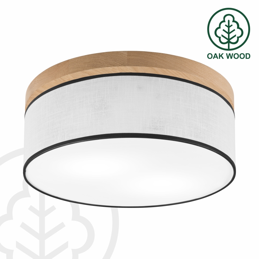 Brilagi - Plafoniera BELLADONNA 2xE27/15W/230V diametro 40 cm bianco/quercia