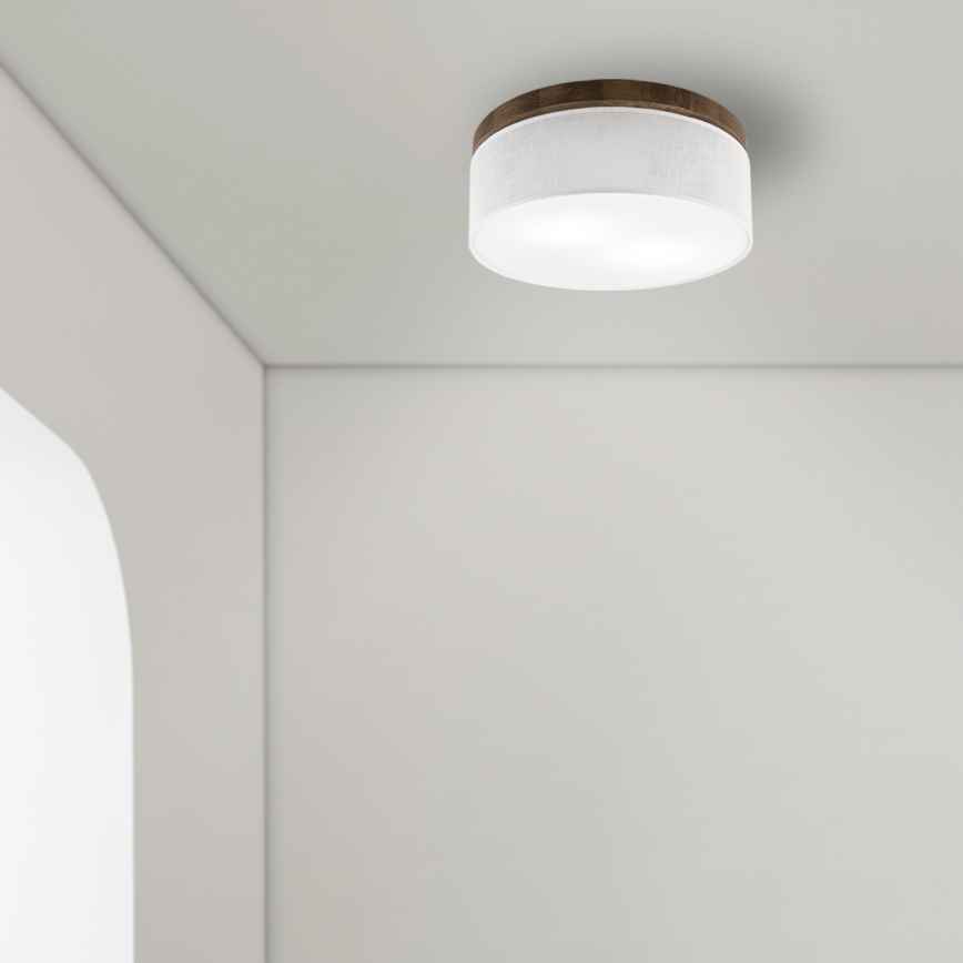 Brilagi - Plafoniera BELLADONNA 2xE27/15W/230V diametro 40 cm bianco/quercia