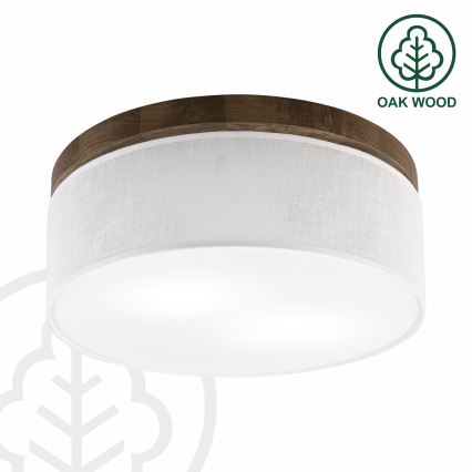 Brilagi - Plafoniera BELLADONNA 2xE27/15W/230V diametro 40 cm bianco/quercia