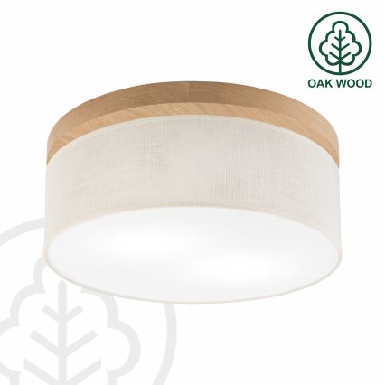 Brilagi - Plafoniera BELLADONNA 2xE27/15W/230V diametro 40 cm color crema/quercia