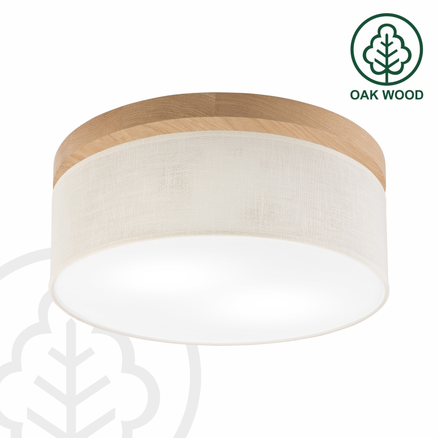 Brilagi - Plafoniera BELLADONNA 2xE27/15W/230V diametro 40 cm color crema/quercia