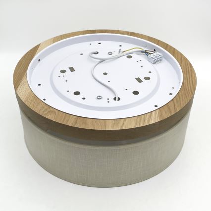 Brilagi - Plafoniera BELLADONNA 2xE27/15W/230V diametro 40 cm color crema/quercia