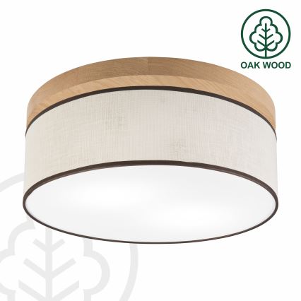 Brilagi - Plafoniera BELLADONNA 2xE27/15W/230V diametro 40 cm color crema/quercia