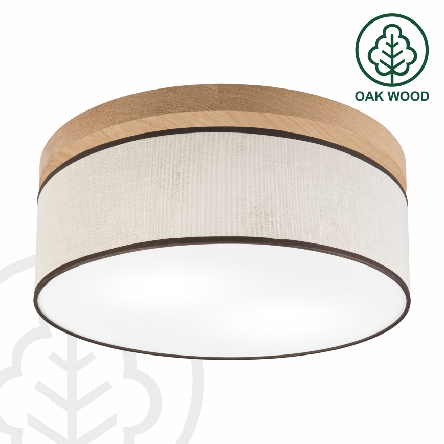Brilagi - Plafoniera BELLADONNA 2xE27/15W/230V diametro 40 cm color crema/quercia